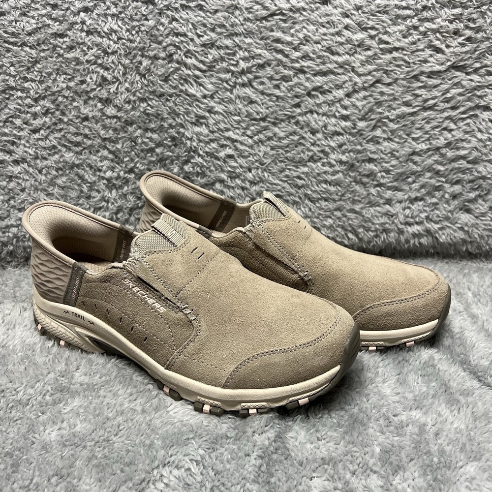 Skechers Hiking Trail Sneakers Womens 10 Tan Taupe Hands Free Slip Ins 180016
